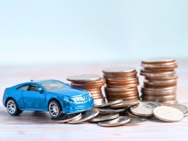 Mini Blue Car with Coins