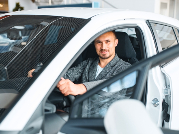 Man Renting a Car